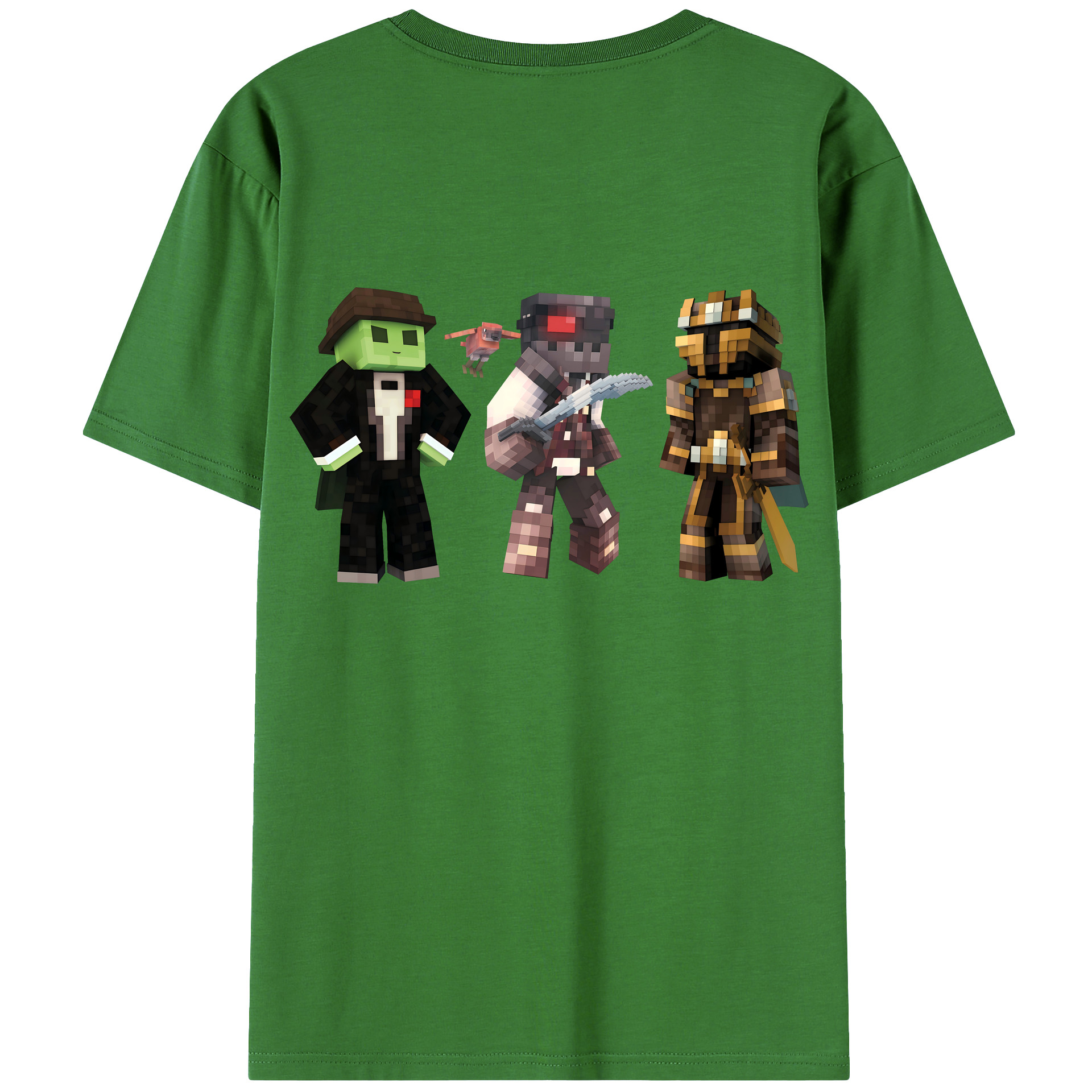 （画像用） マインクラフト ブロックの世界 Minecraft MC Block world レディース半袖Tシャツ(バックプリント)